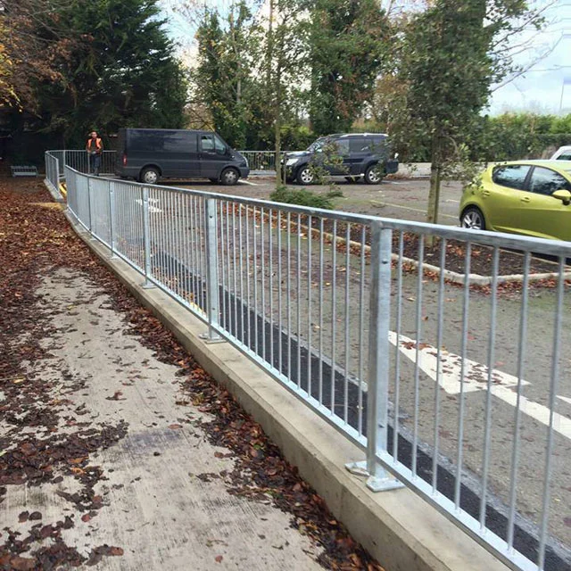 Roadside Pedestrian Safety Guard Rails with Staggered Bars