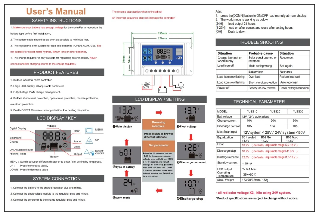 20A Charge Controller with Pole Solar Street Light