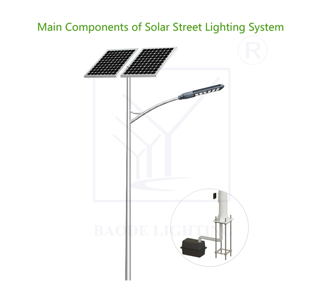 20W LED Solar Street Light with 5m Pole Motion Sensor Lamp Outdoor Lighting