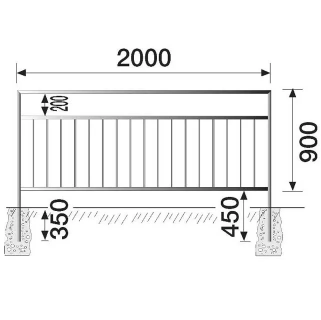Roadside Pedestrian Safety Guard Rails with Staggered Bars